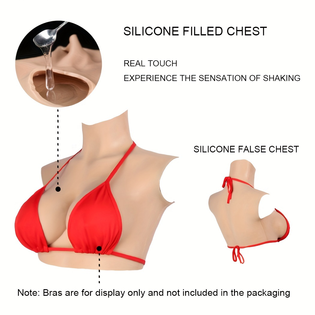 Silicone Breastplate Silicone Filled F Cup Realistic Breast Enhancer False  Breasts Realistic Breastplate Silicone Filling for Drag Queen Crossdresser
