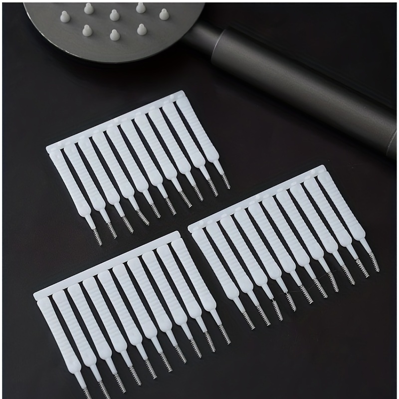 20pcs Shower Nozzle Cleaning Brush Anti-Clogging for Shower Head Cleaning Brush for Pore Gap Clean with Nylon Bristle Non-Slip Handle, Men's, Size
