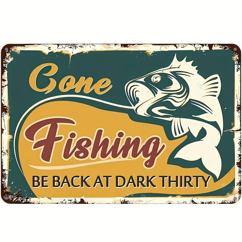 Freshwater Game Fish Tin Sign Vintage Fishing Wall Decor for Home