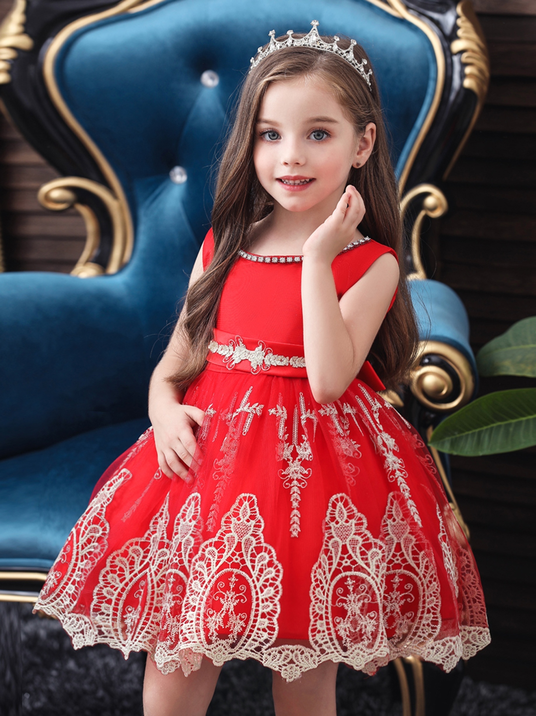 2-7 ans enfant en bas âge enfant fille princesse robe dentelle Tulle  mariage fête d'anniversaire Tutu robe Pageant enfants vêtements 