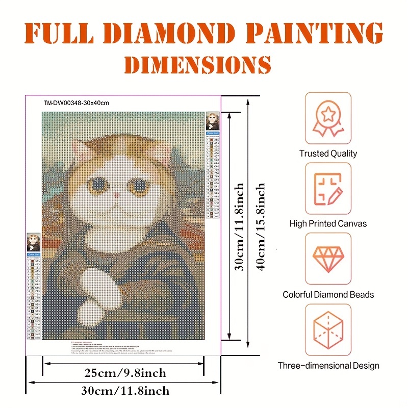 1pc DIY Cartoon Doctor Cat Animal Pattern Diamond Painting Set