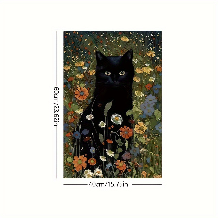 1pc Affiche de chats Idée cadeau Chat dans les fleurs - Temu France