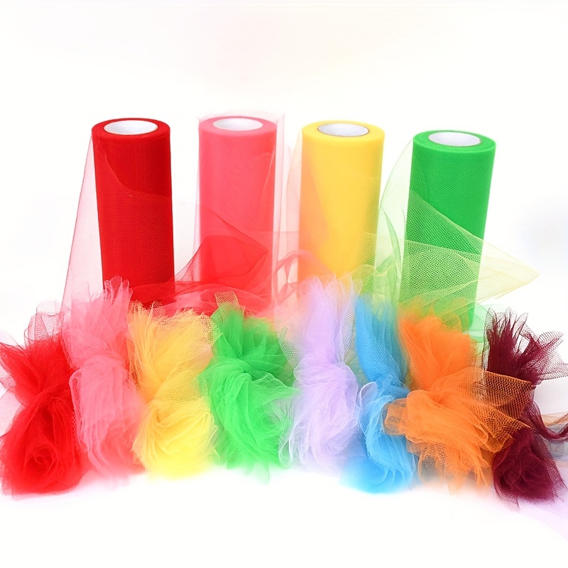 X 8 Yards Rainbow Tulle Fabric Rolls For Wedding Party Baby - Temu
