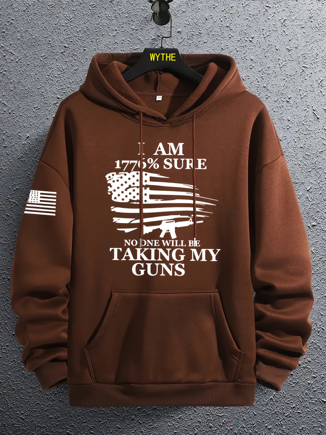 mens personalized hoodies american flag print loose fit hooded sweatshirt for males mens clothing plus size