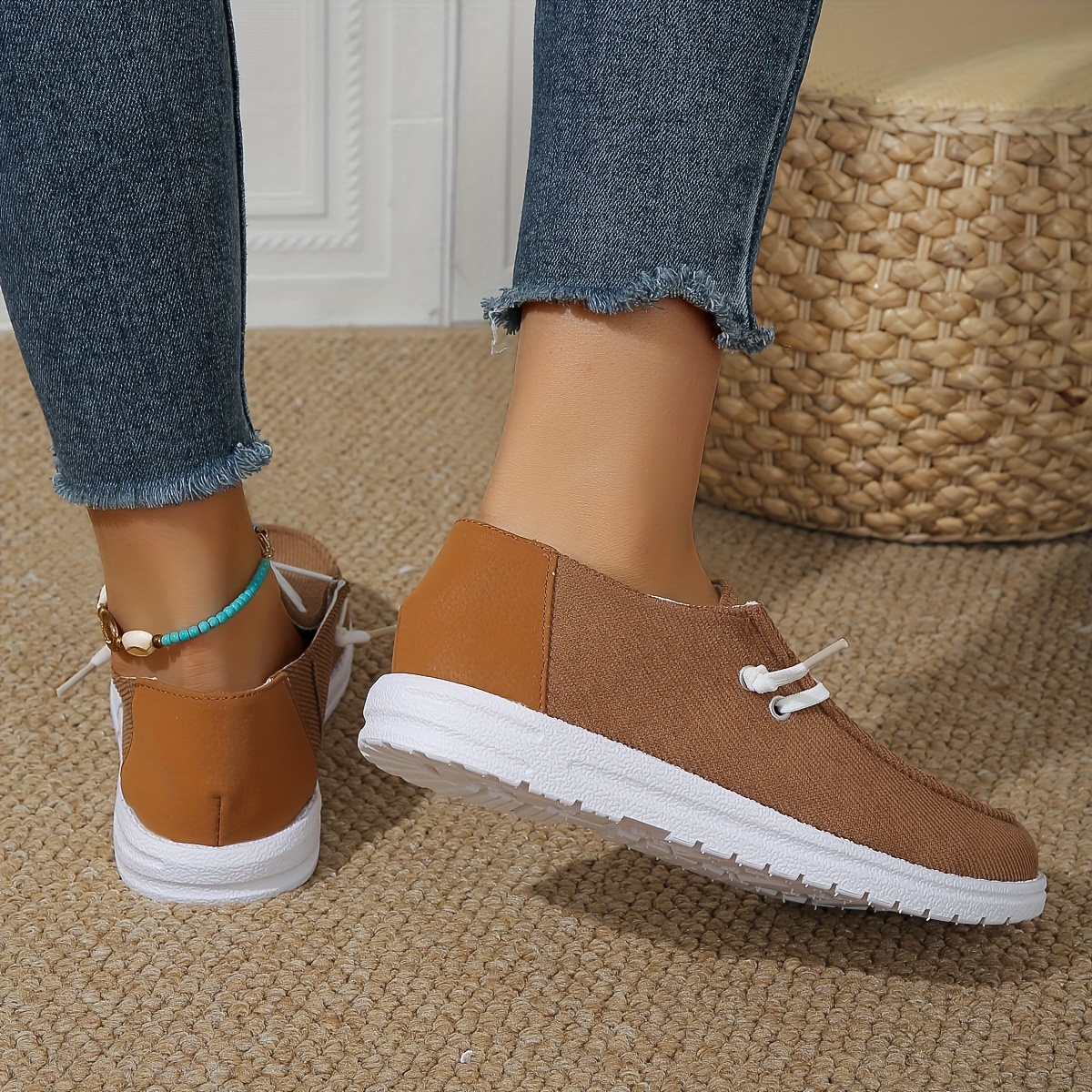 Women's Corduroy Boat Shoes Flat Low Comfy Casual Walking