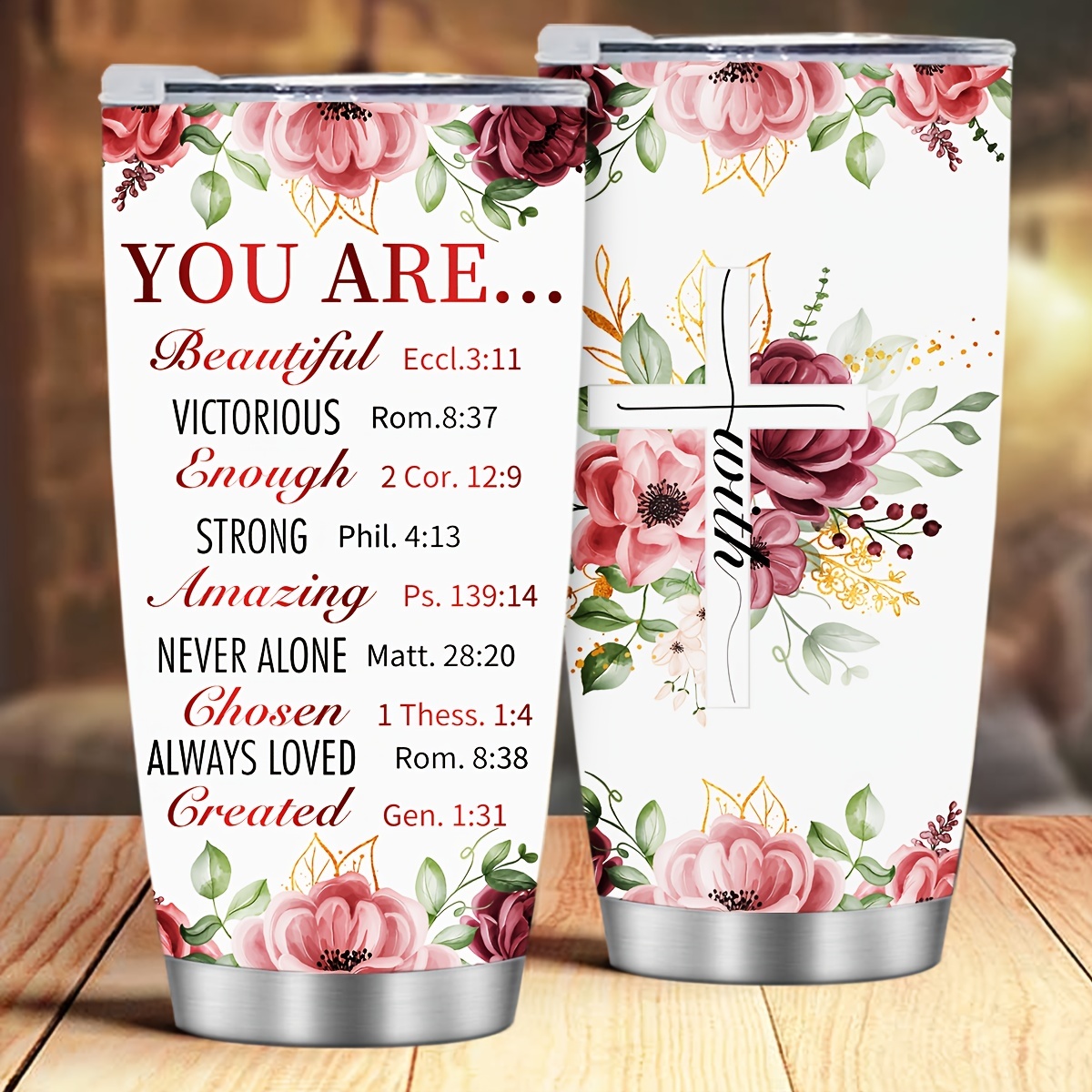 1pc Gift For Christian Women Inspirational Birthday Tumbler Gifts For Women  Faith Based Gifts Religious Gifts For Woman - 20oz Stainless Steel Tumbler