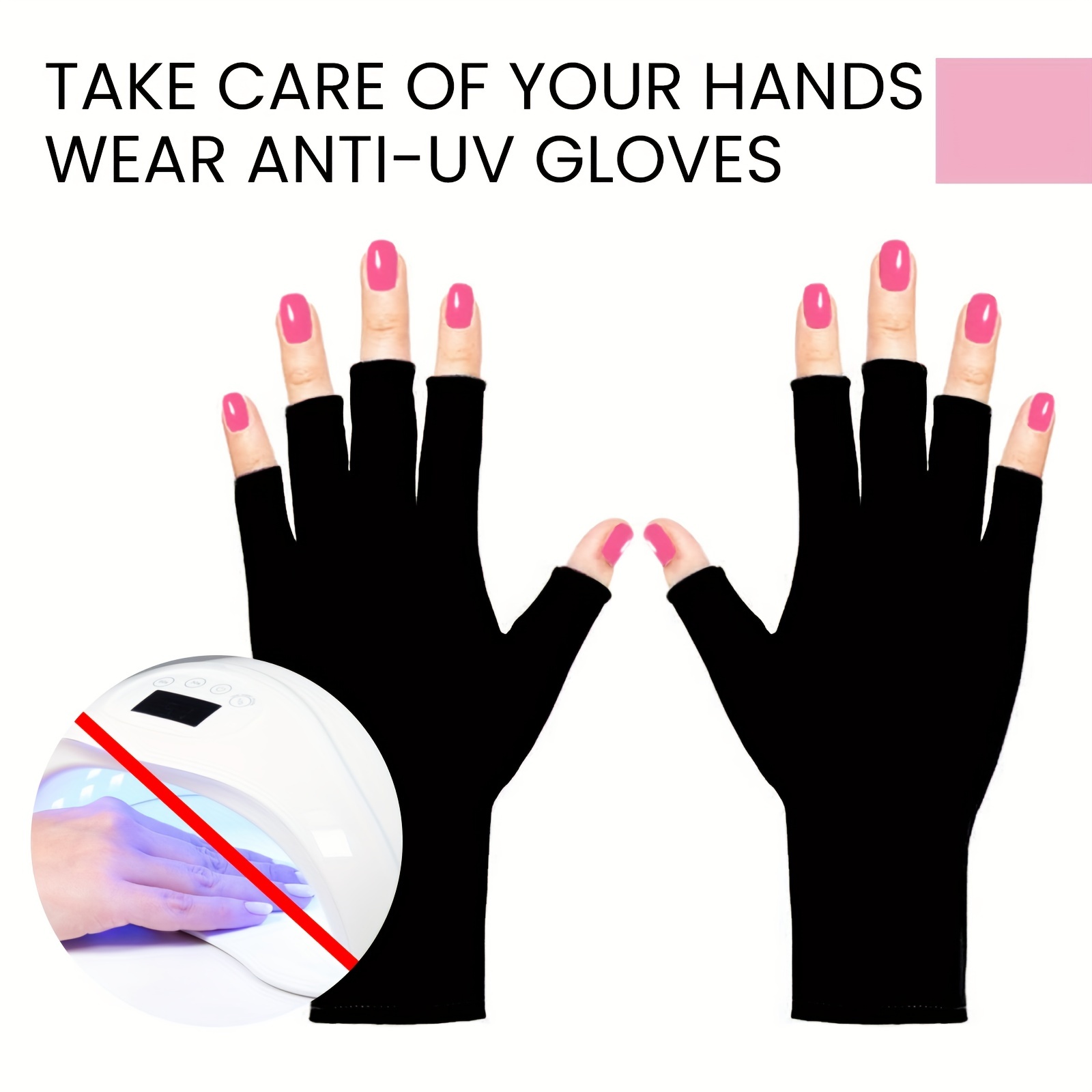 2pcs UV Gloves For Gel Nail Lamp, Professional UV Protection Gloves For  Manicures, Nail Art Skin Care Fingerless Anti UV Glove Protect Hands From  UV H
