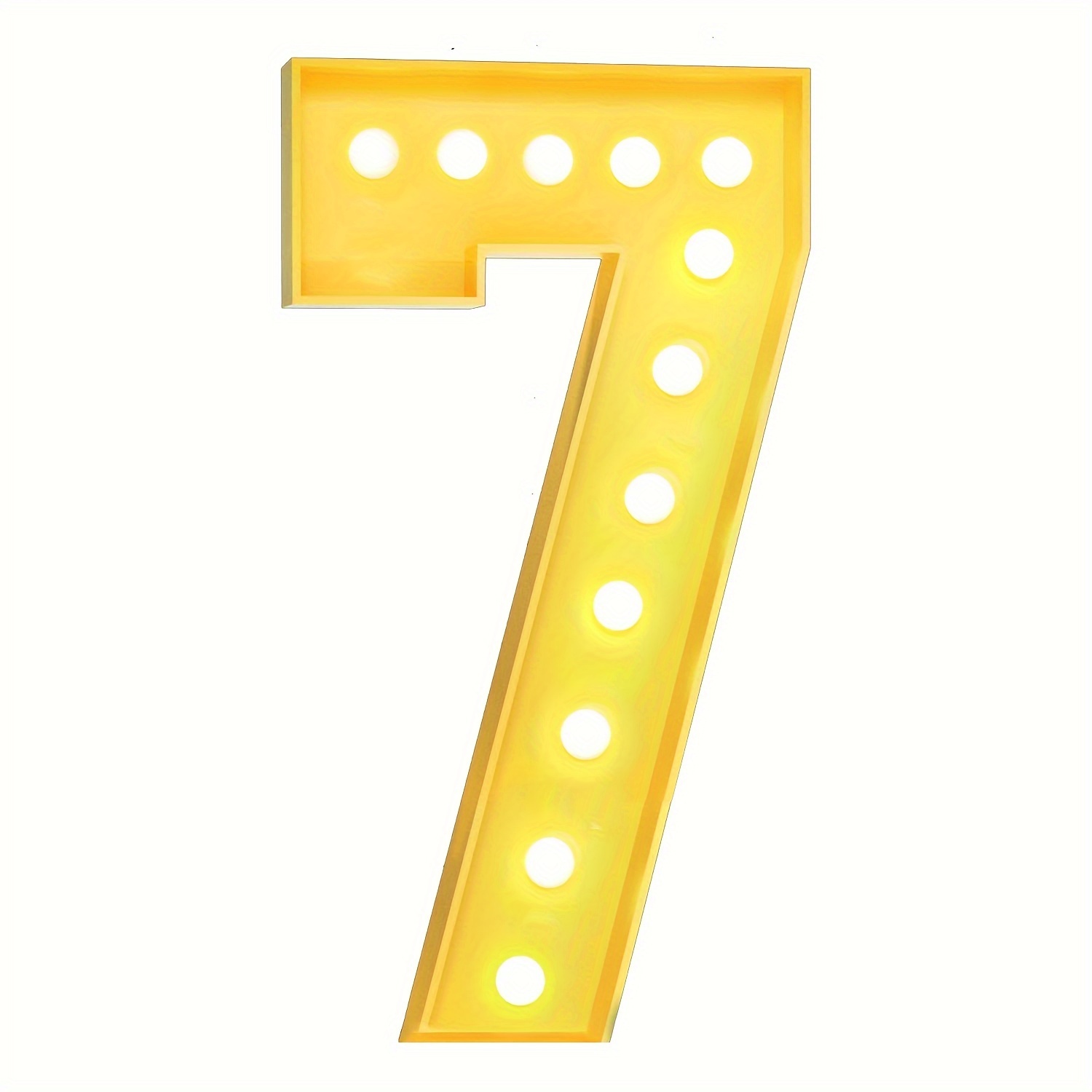 Led Light-up Number 7 Frame, Birthday Party Decor, Atmosphere