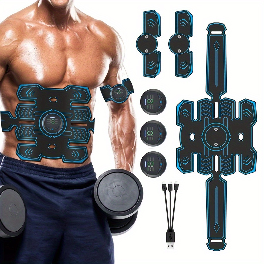 Abs Stimulator Ultimate Muscle Toner with 16 Extra Gel Pads, EMS Abdominal  Toning Belt for Men and Women, Arm and Leg Trainer, Office, Home Gym  Fitness Equipment 