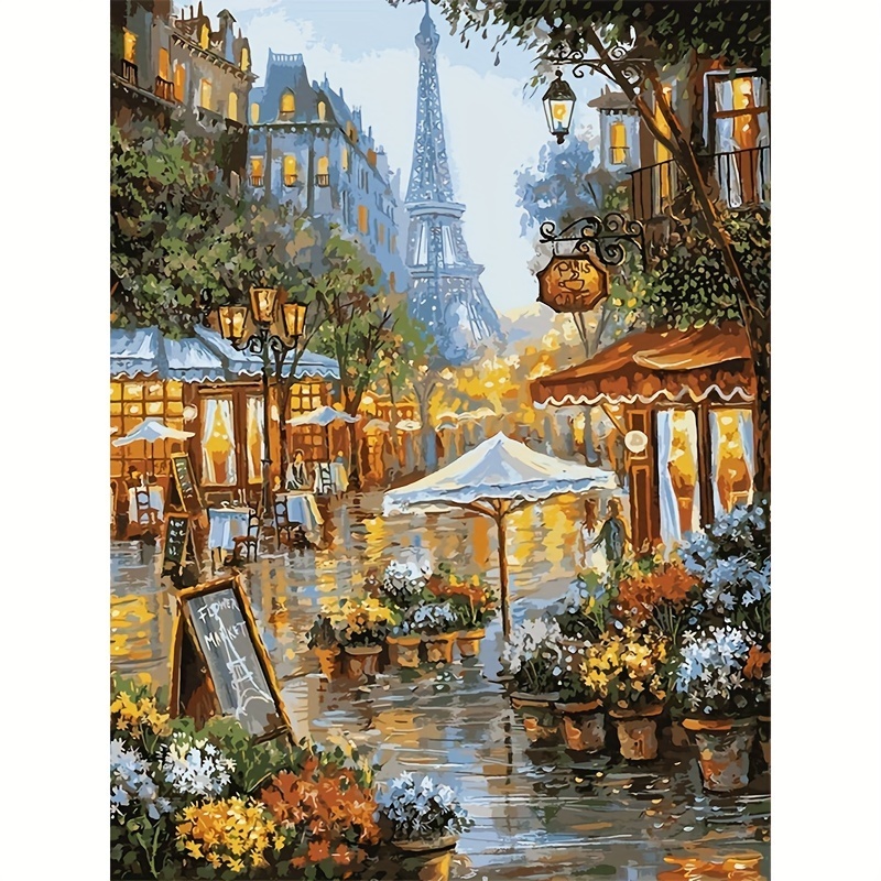 

5d Diy Artificial Diamond Painting Street Of Paris Diamond Painting For Living Room Bedroom Decoration 30*40cm/11.8*15.7in