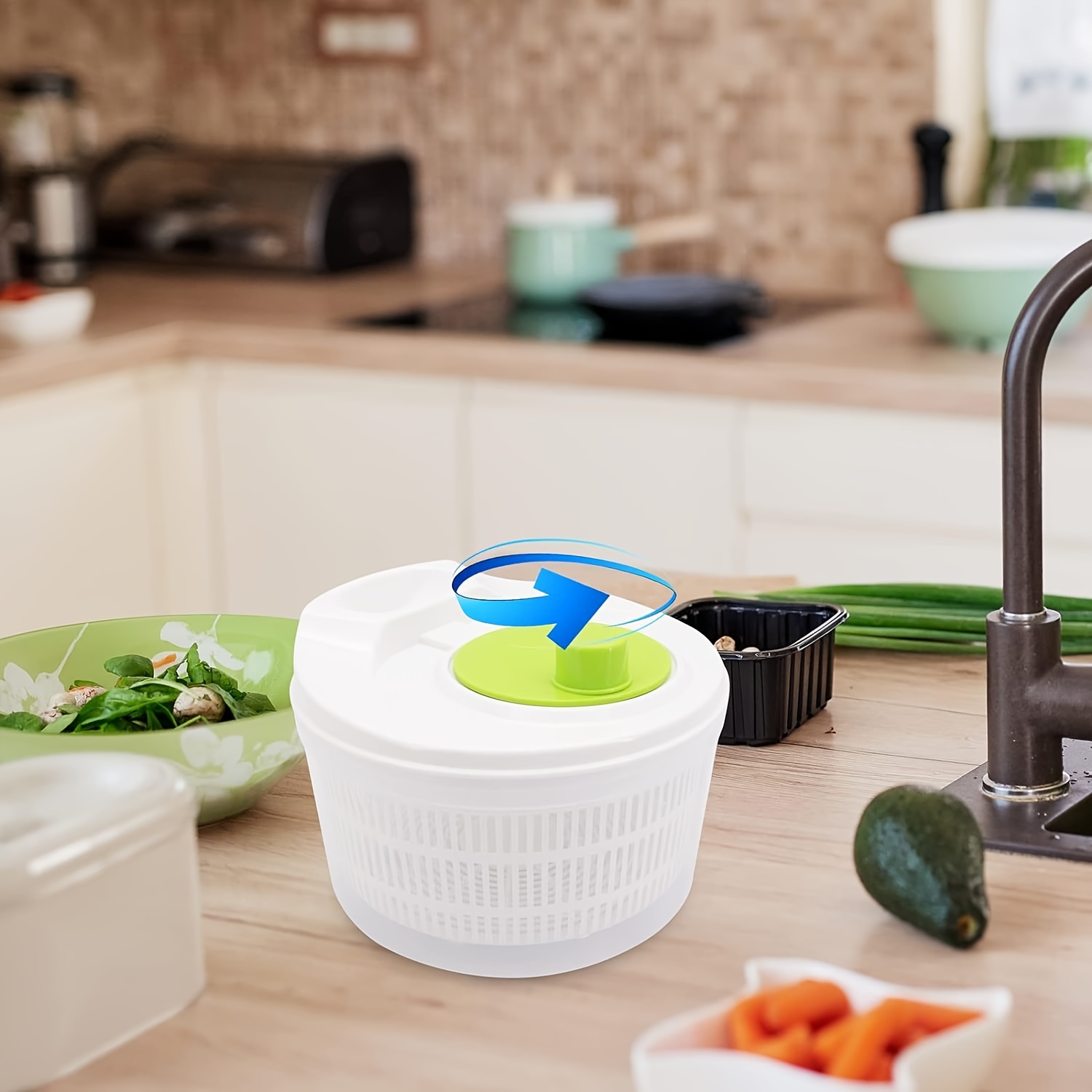 1pc, Vegetables Dryer, Salad Spinner, Fruits Basket, Vegetables Washer  Dryer, Fruit Drainer, Lettuce Spinner, Colander Basket, Drying Machine,  Useful