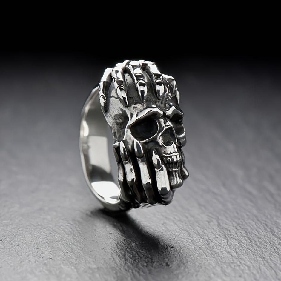 Men's Vintage Skull Charm Ring