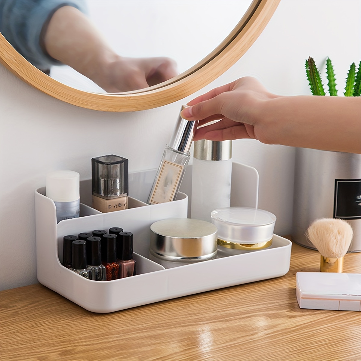 Minimalist Plastic Cosmetic Storage Box For Bathroom Vanity - Temu