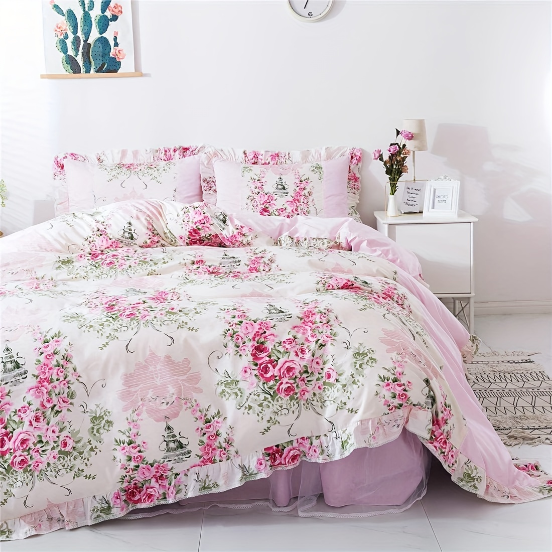 Floral-print duvet cover queen bed - Home