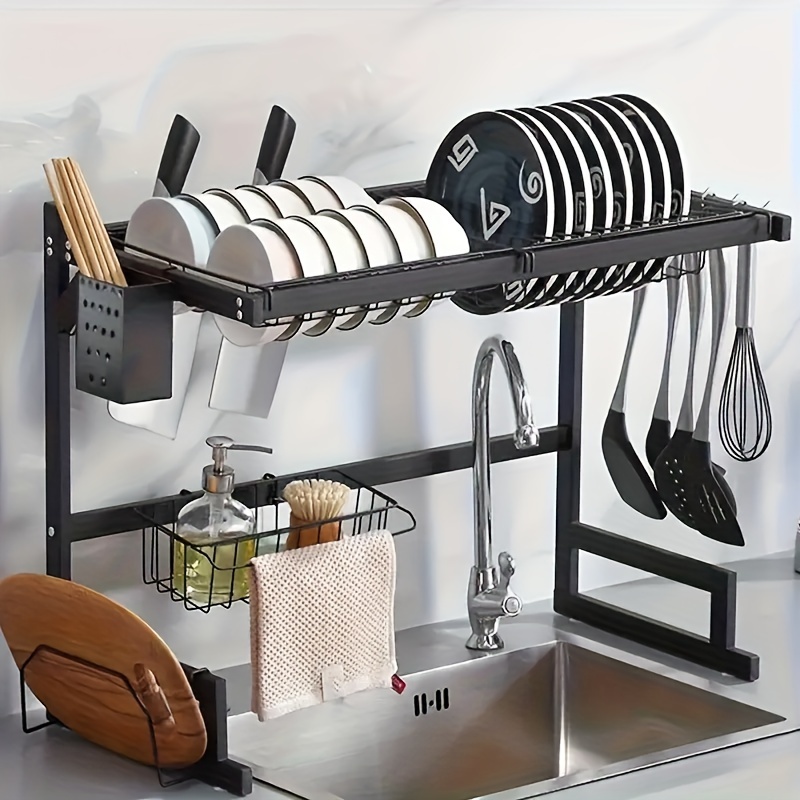 1Pc Practical Kitchen Storage Iron Rack Kitchen Dish Rack Cutlery Display  Stand 