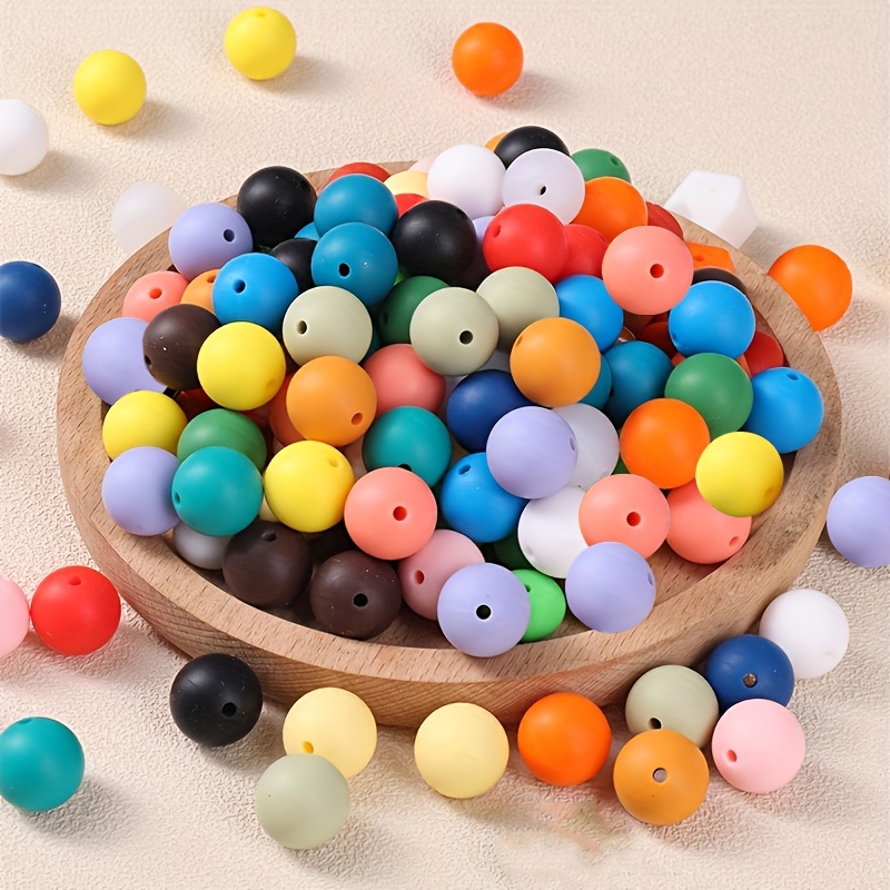 40pcs/set 15 MM Silicone Beads - Random Color