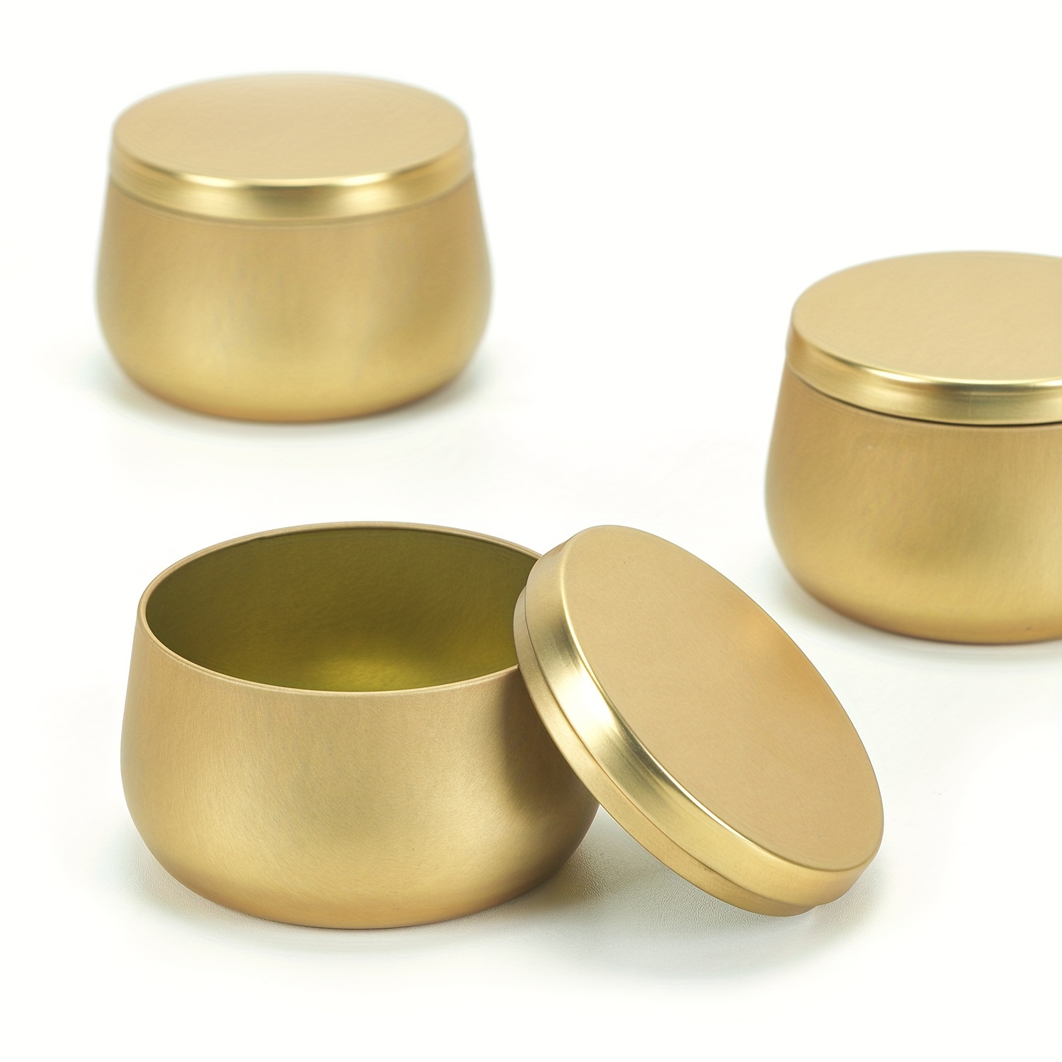 Candle Tins with Lids for Candle Making - 12 Pcs 8oz - Gold