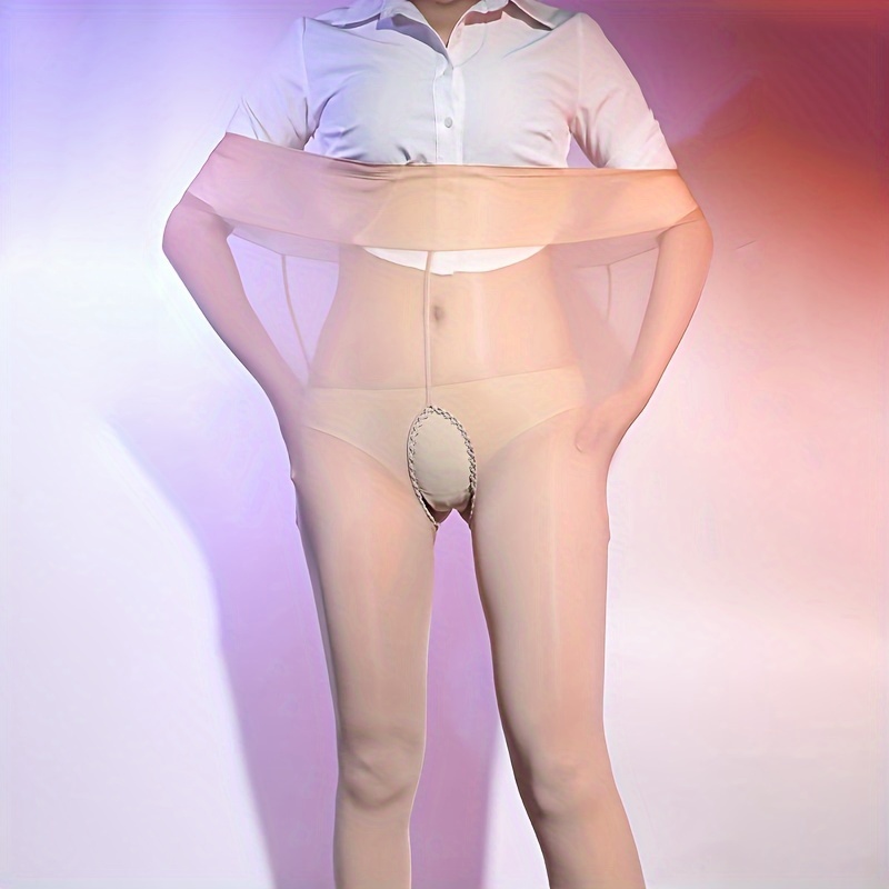 Women's Sexy Pantyhose Plus Size Oil Shiny See Smoothing - Temu