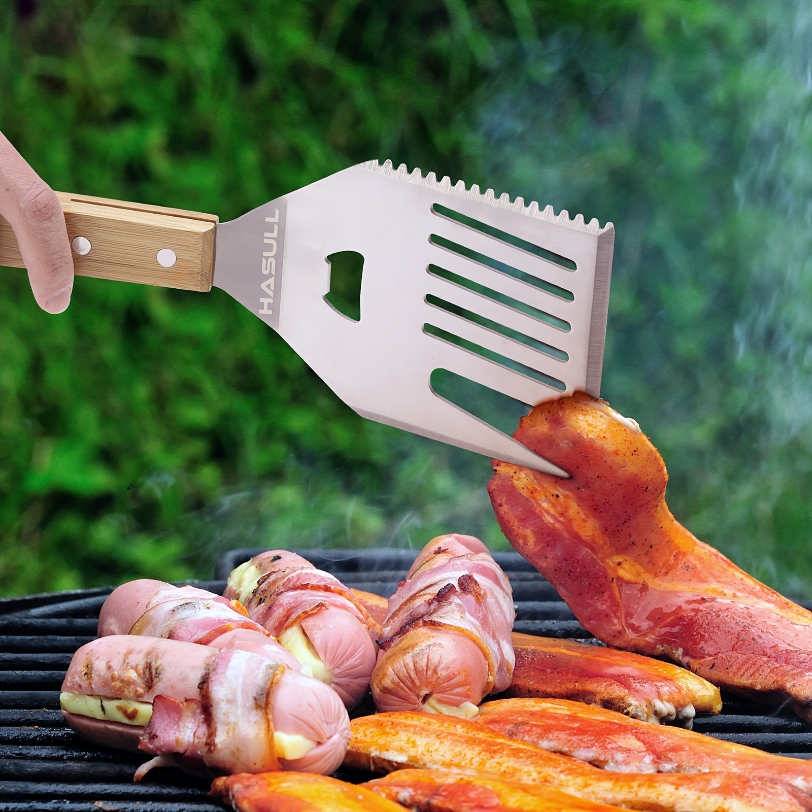 BBQ TOOL Steak Flipper Hook with Bottle Opener - Man