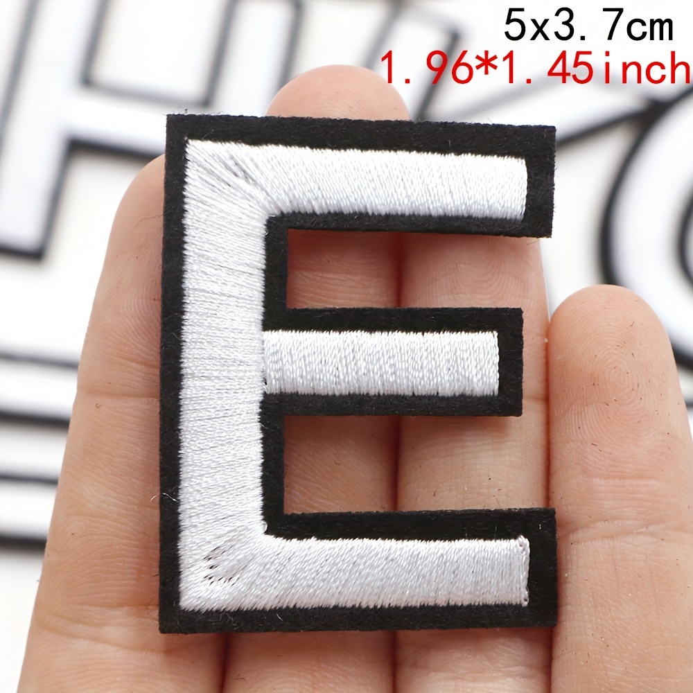 7cm White / Red / Black Quality 3D Chenille Letter Patch Large Size Iron on  Towel Patches Sew on Alphabet Embroidery Clothes 