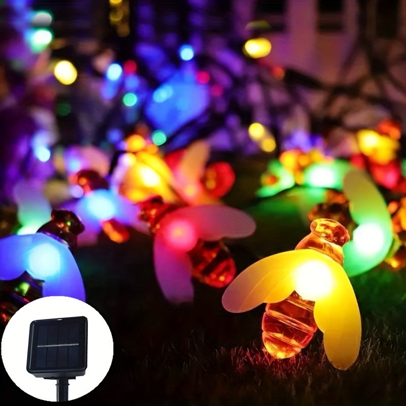 Solar String Lights With 20 LED Cute Bee For Wilko Garden