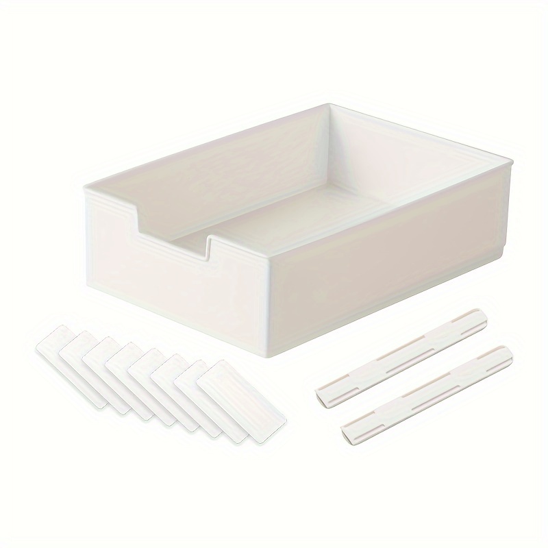 Image of 1pc Cabinet Drawer Type Storage Rack, Double Track Kitchen Seasoning Storage Basket, Pull-out Underwear Storage Box, For Bathroom, Bedroom And Kitchen, Home Supplies