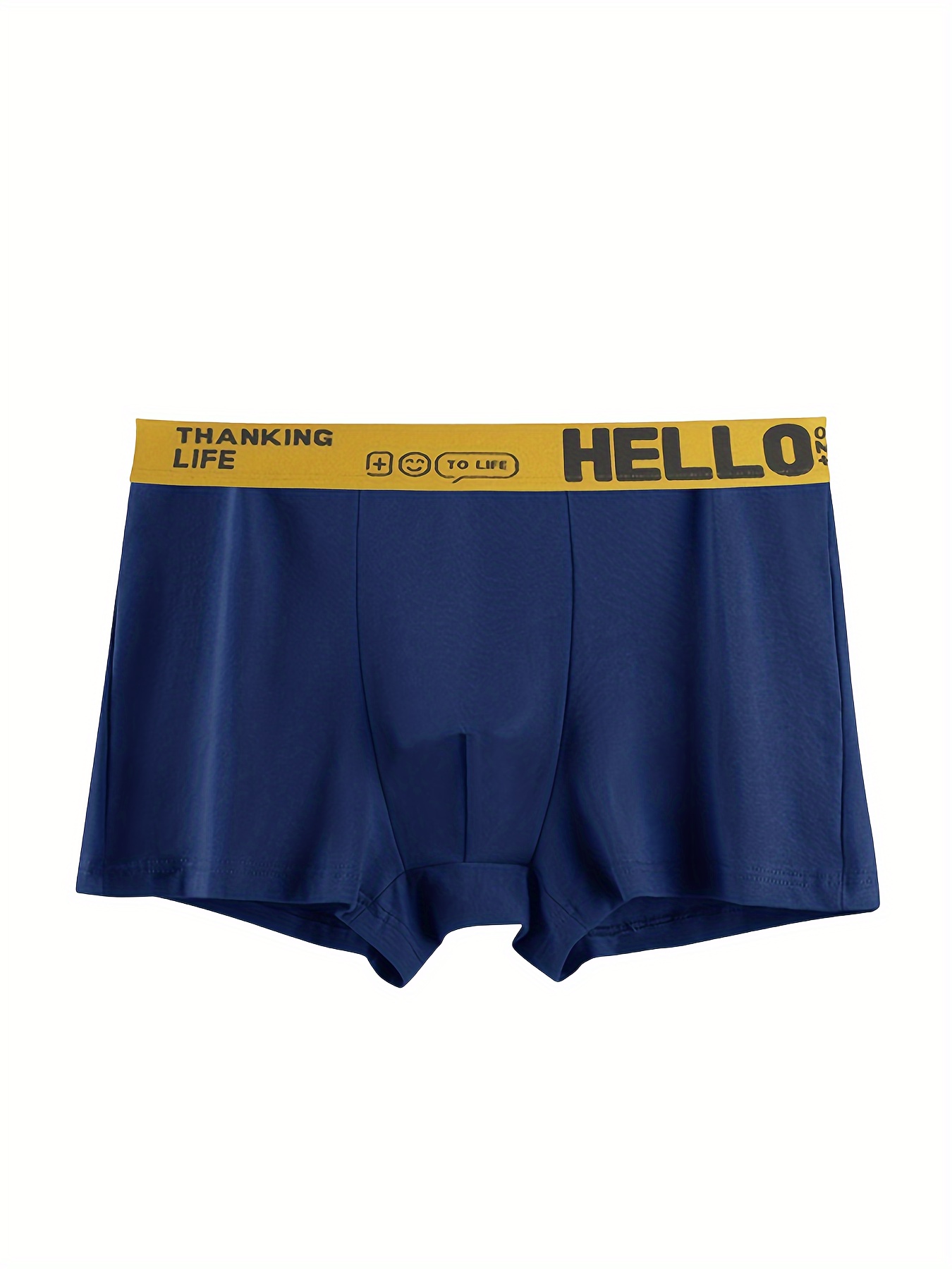 Men's Underwear 'hello' Print Fashion Breathable Comfy - Temu