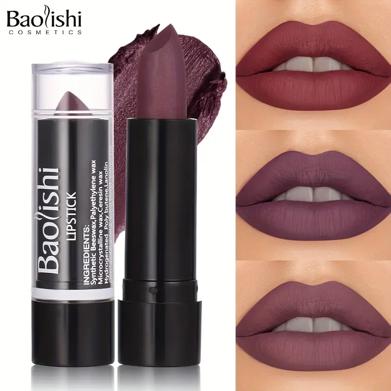 12 Colors Moisturizing Matte Lipstick - Waterproof, Velvet Finish, Non-stick  Cup, Long-lasting Makeup Baolishi - Temu