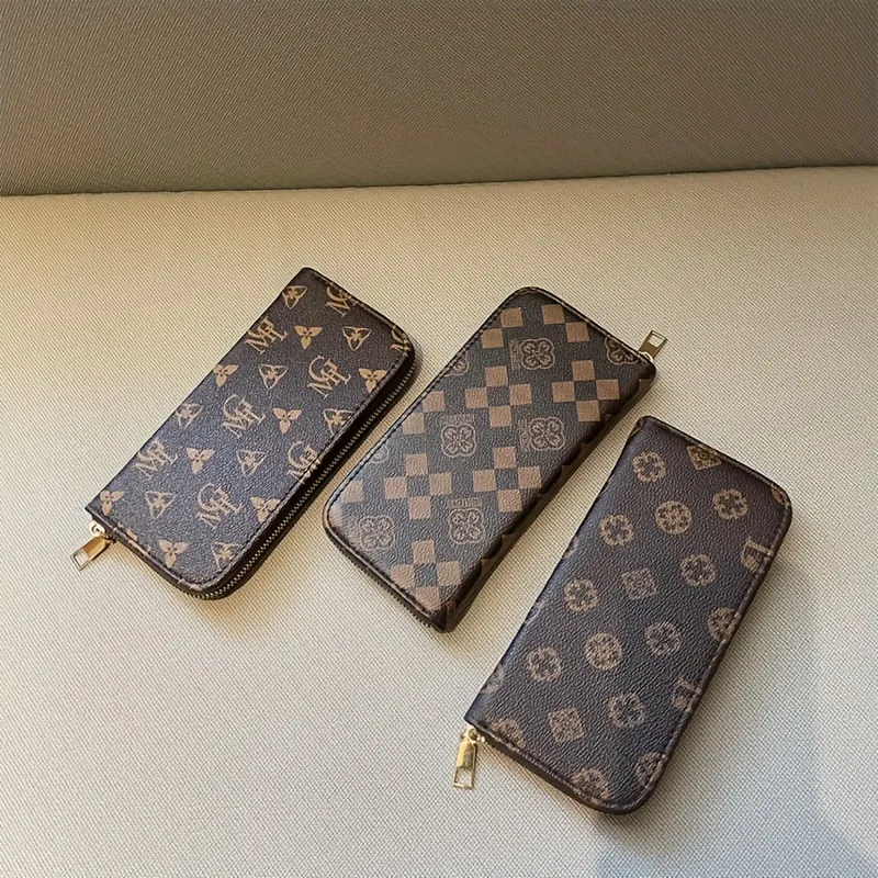 Vintage Geometric Print Long Wallet Zipper Around Credit Card Holder Womens  Fashion Clutch Coin Purse - Bags & Luggage - Temu