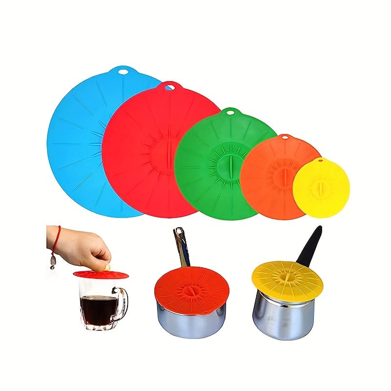 5 Pcs Silicone Bowl Lids, Microwave Cover for Food, Reusable