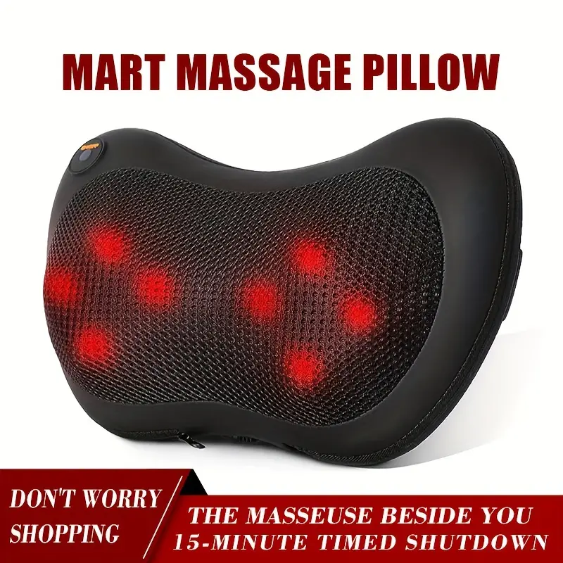 Heating Neck Massager For Back And Neck With Deep Tissue Kneading, Electric Back  Massage Pillow For Muscle Pain Relief, Use At Home Car Office - Temu
