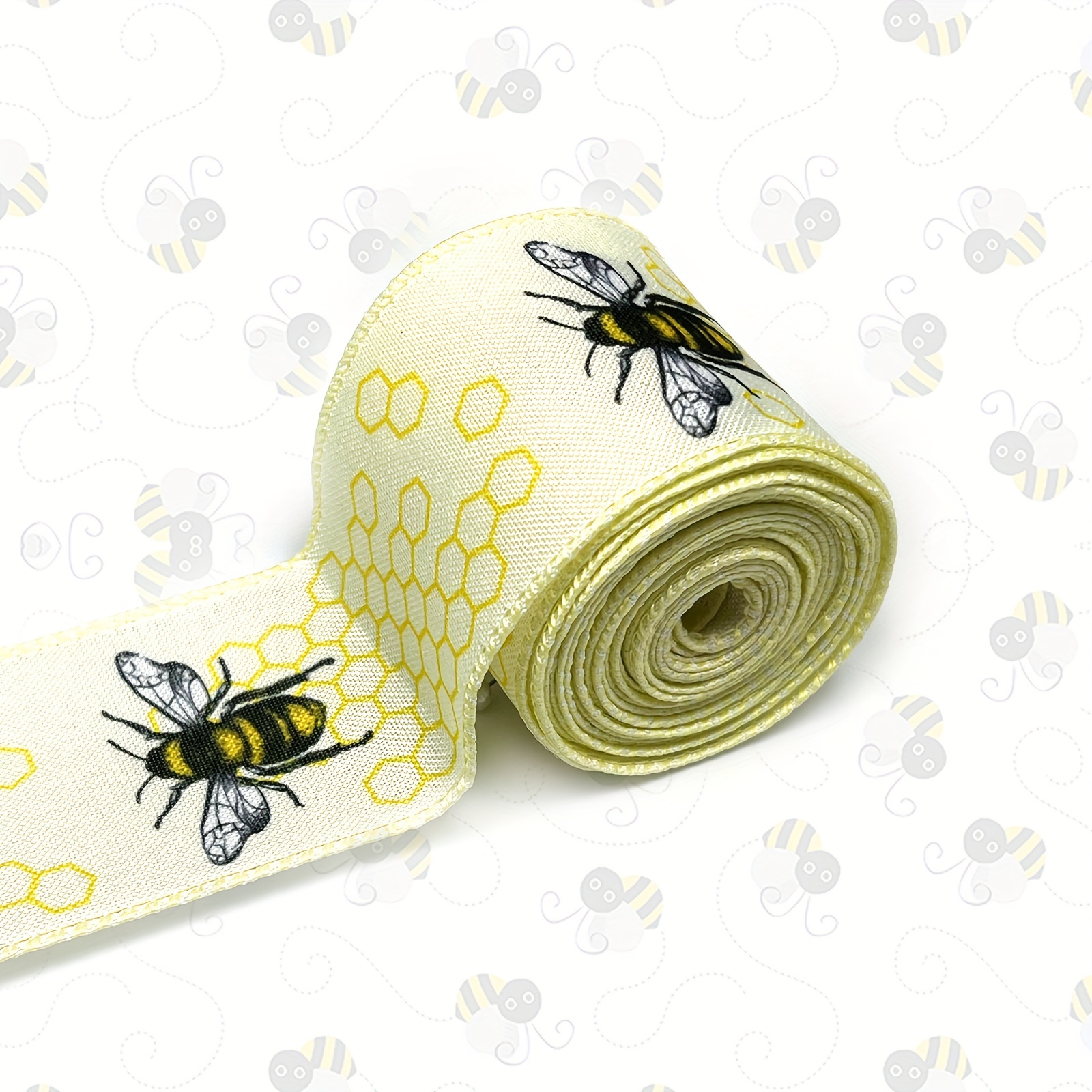 Bumble Bee Ribbon Wired 16 Yard Polka Dot Wired Edge Fabric - Temu