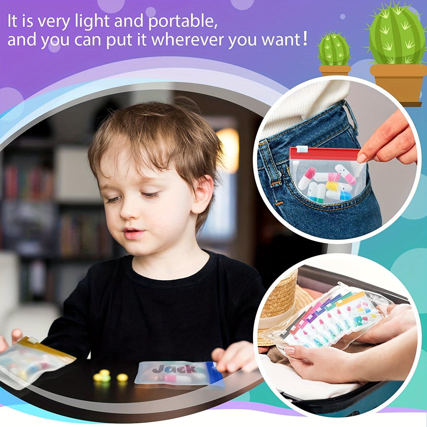 7PCS Reusable Pill Pouch Bags Zippered Pill Pouch Set Pill Baggies Colorful  Plastic Pill Bags Self Sealing Travel Medicine Organizer Storage Pouches  With Slide Lock For Pills And Small Items