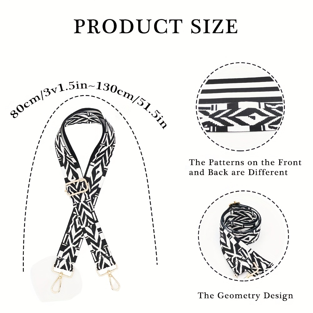 Geometric Pattern Bag Strap Shoulder Travel Accessories