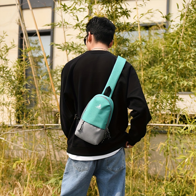 Colorblock Sling Bag Zipper Crossbody Bag