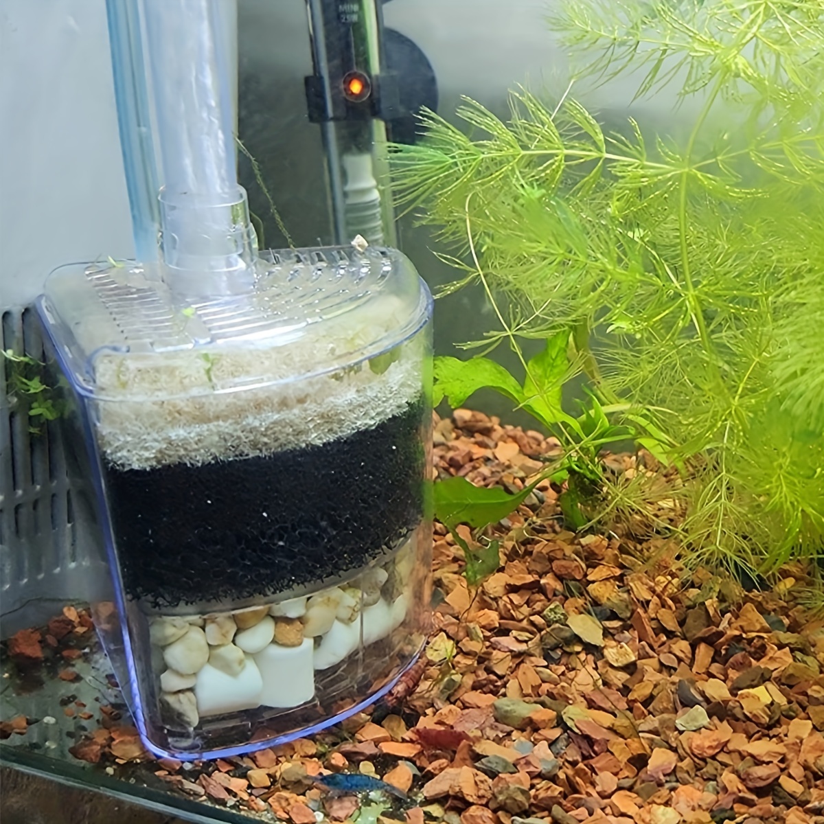 1pc Aquarium Fish Tank Filter, Mini Fish Tank Air Driven Filter
