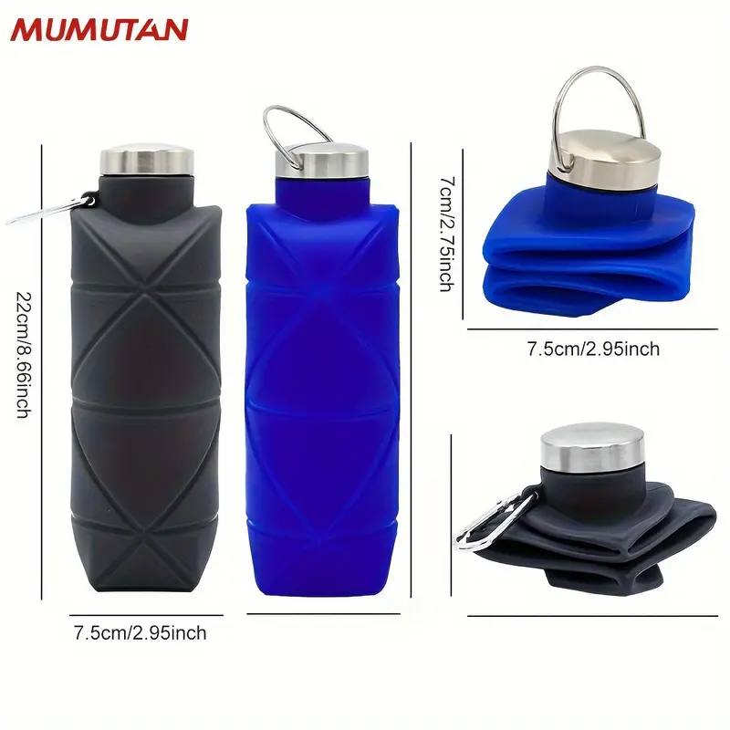 Foldable Reusable Silicone Water Bottles Portable Leakproof - Temu