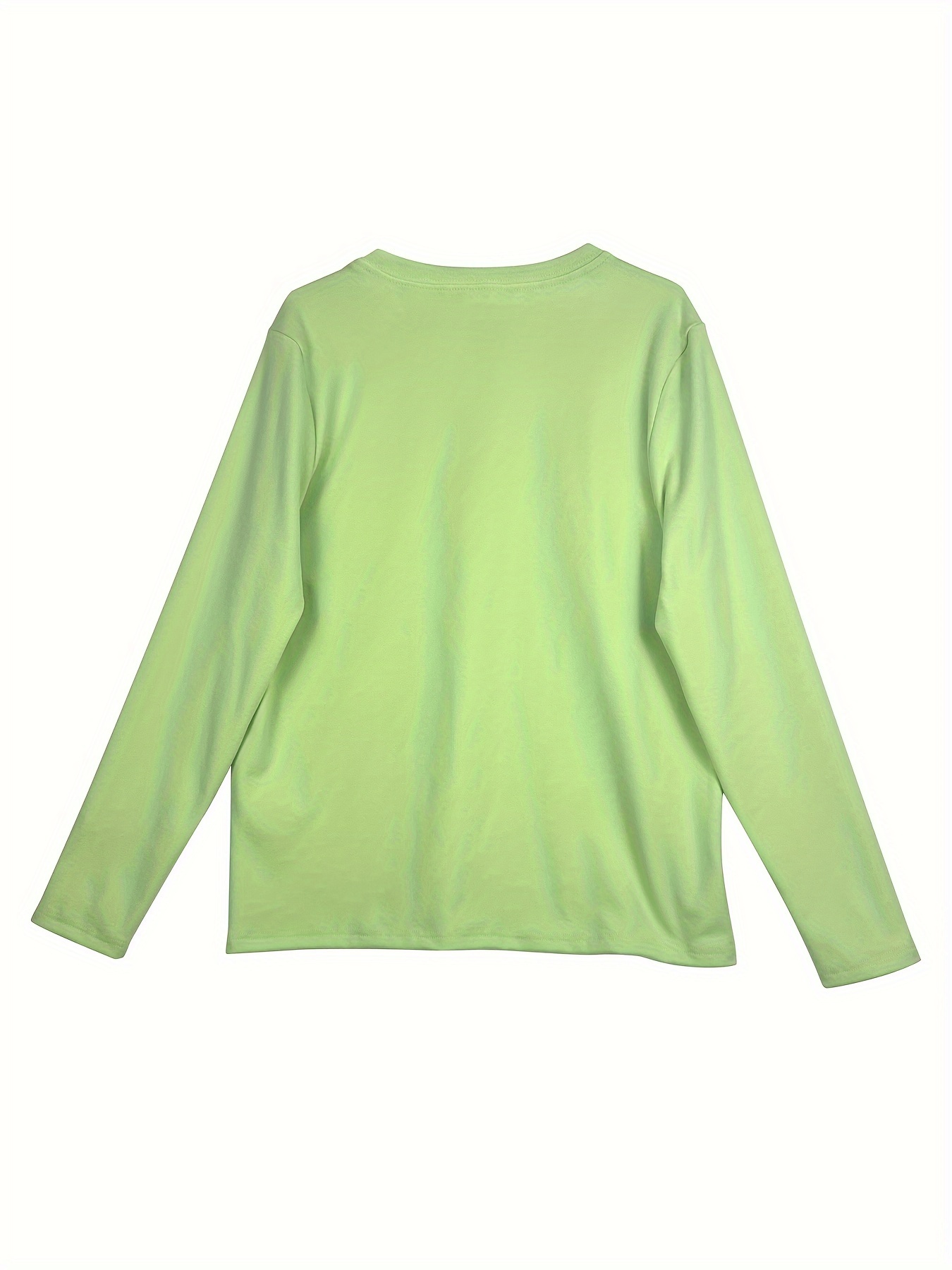 Solid Color Crew Neck T shirt Casual Long Sleeve T shirt - Temu