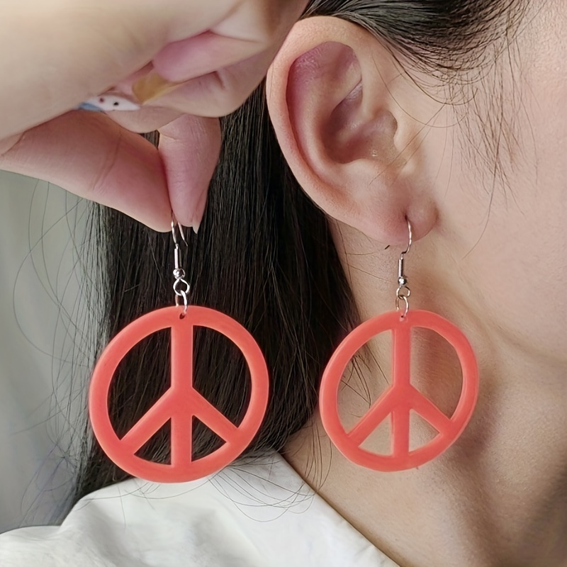 Peace sign store dangle earrings