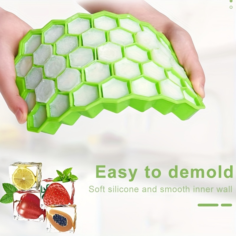 Ice Mold Maker Silicone Ice Tray with Cover Honeycomb Ice Tray Homemade  Model 37 Grid Honeycomb Ice Cube Ice Cream Box