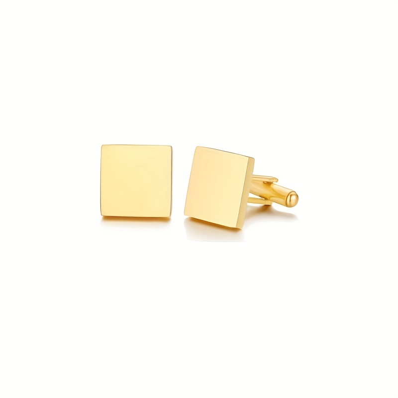 Men's Stainless Steel Button Cufflinks Square Round Shirt Cufflinks