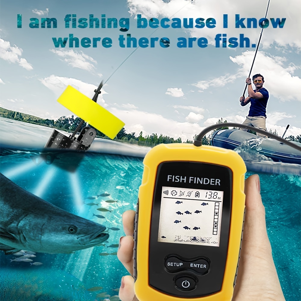 Smart Portable Sonar Fish Finder 45 Degrees Sonar Coverage Echo Sounder  Alarm Transducer Lake Sea Fishing - Sports & Outdoors - Temu