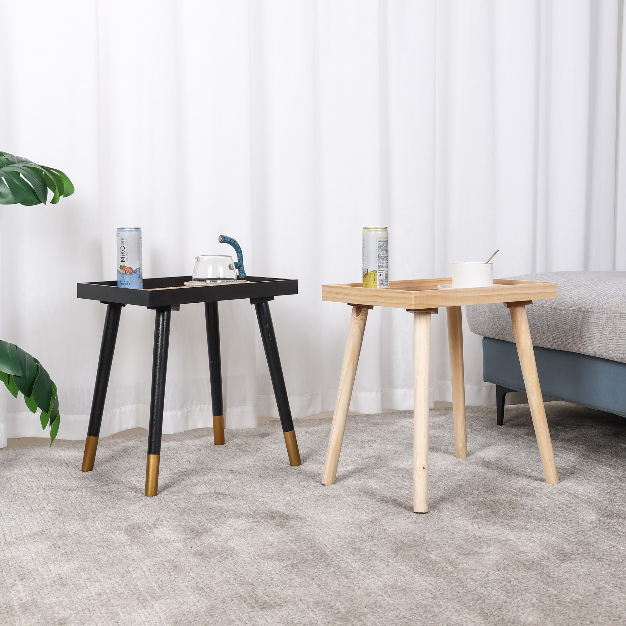  La mejor mesa auxiliar Mesa auxiliar Mesas auxiliares de madera  simples modernas adecuadas para el hogar Sala de estar Hotel Sofá Mesa  auxiliar pequeña Muebles de moda : Hogar y Cocina