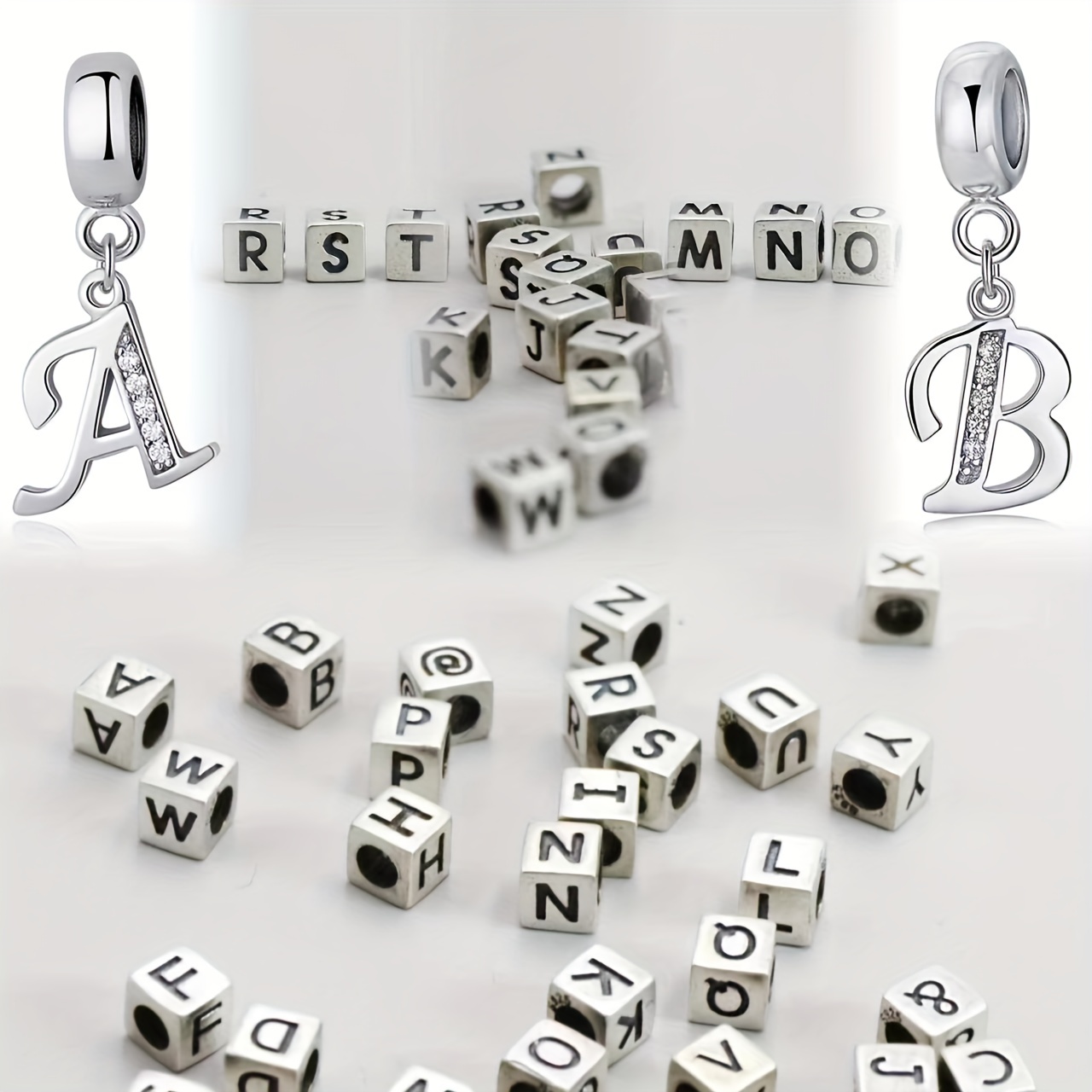 Sterling Silver Alphabet Letter Beads | 4mm