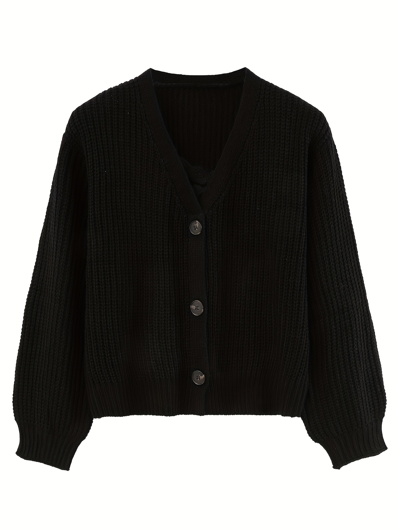 Women's Solid Button Front Cardigan