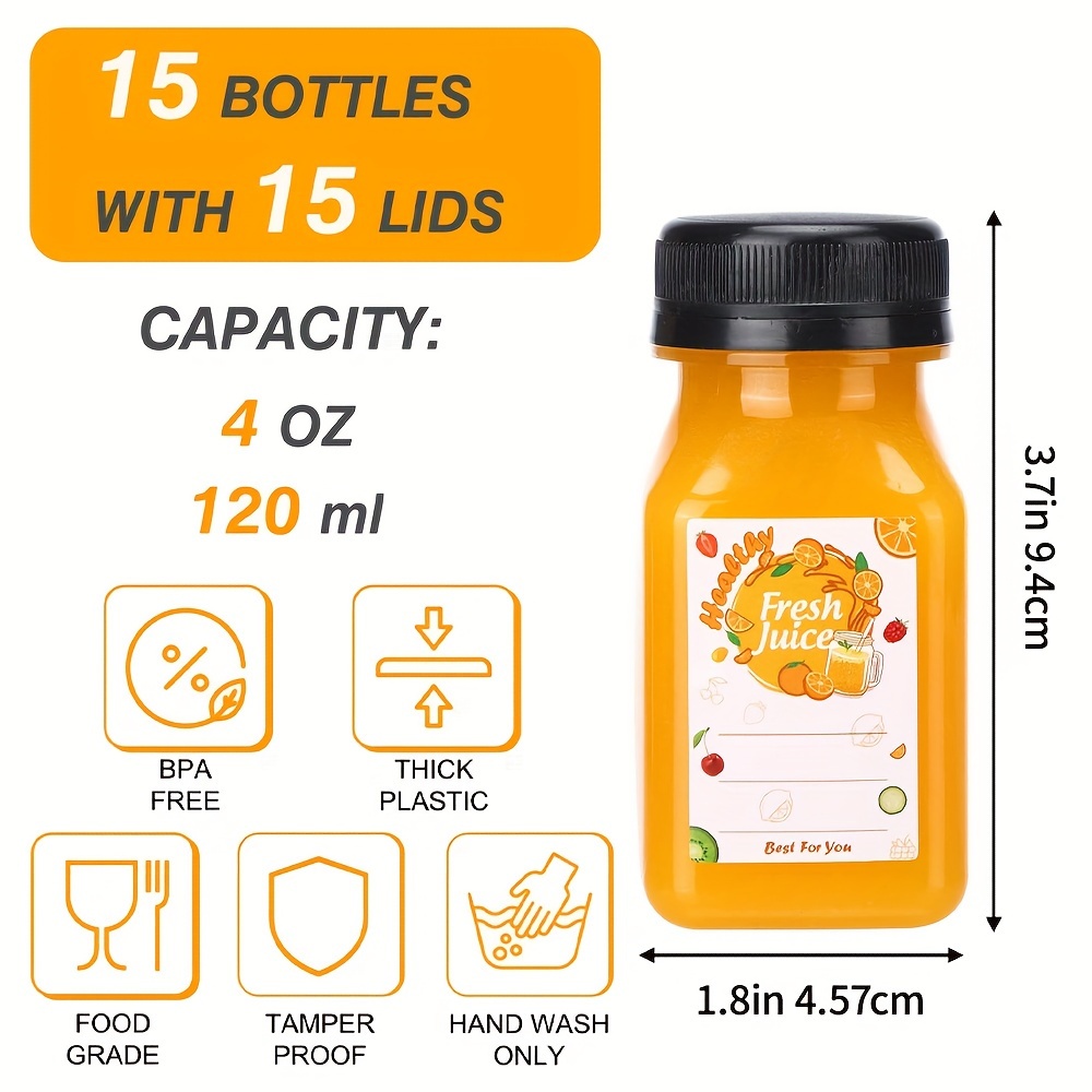 Plastic Juice Bottles With , Plastic Bottles With , Juice Containers With  Lids For Fridge, Reusable Smoothie Bottles, Refillable Water Bottles, Empty  Juice Bottles, Outdoor Supplies, Camping Supply,back To School Supplies -  Temu