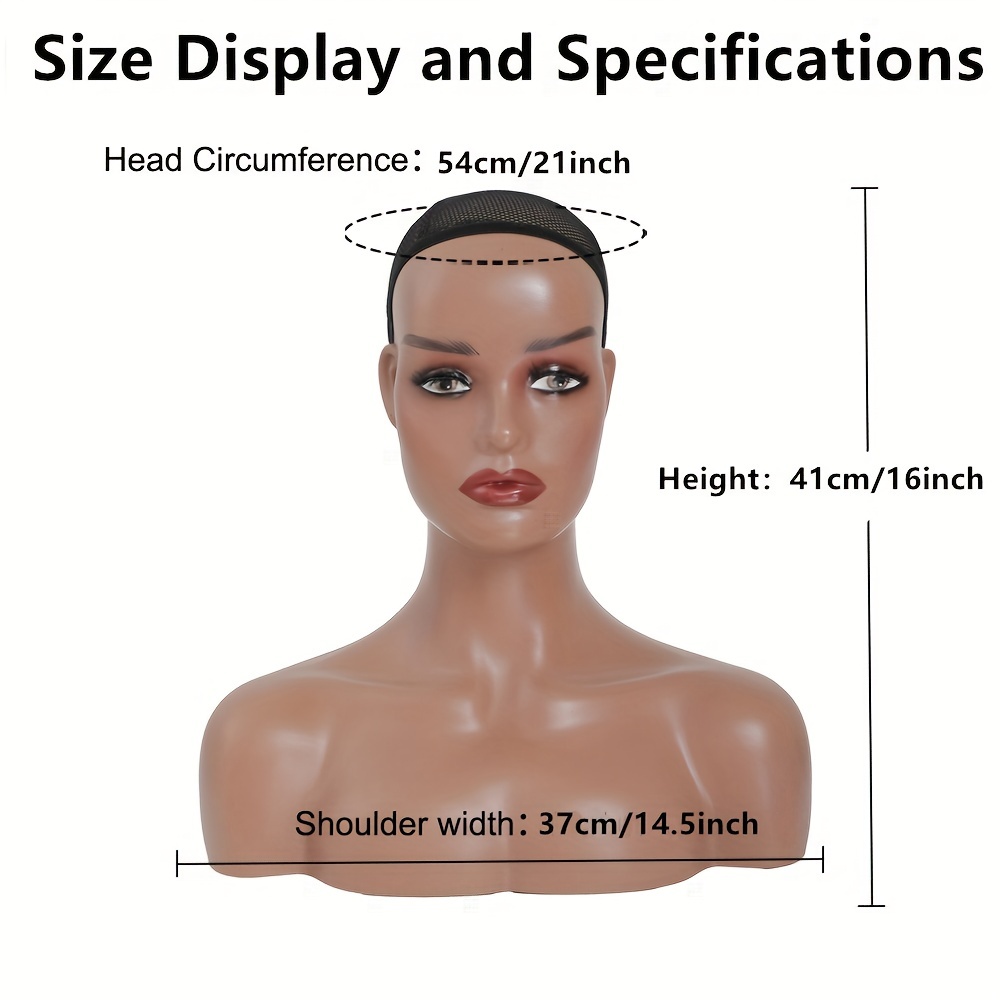 Plus Size Female Mannequin Head for Wigs Life-size Male Manikin Head Model  for Hat Sunglasses Display