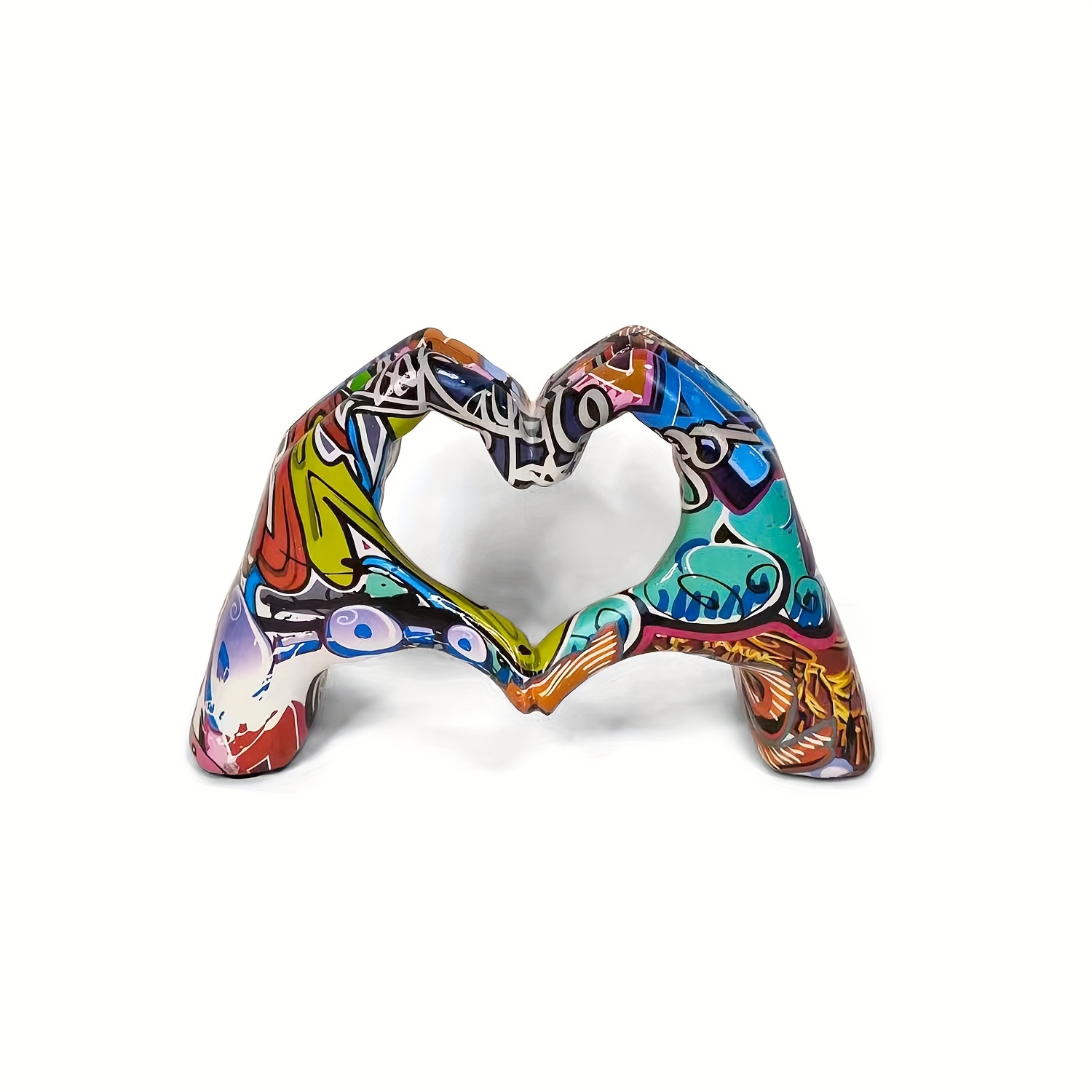 Image of 1pc, Colorful Gesture Decoration, Modern Love Finger Statue, Modern Art Sculpture Personalized Finger Home Decor, Creative Wedding Home Tabletop Decorations, Room Decorations, Home Decor, 5 Inch