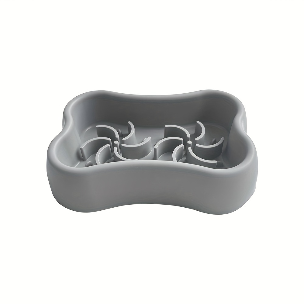 Anti Choking Slow Feeder Dog Bowl Silicone Bone Shaped Dog - Temu