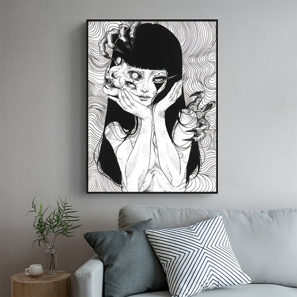 Black White Abstract Character Poster Canvas Painting Art Wall